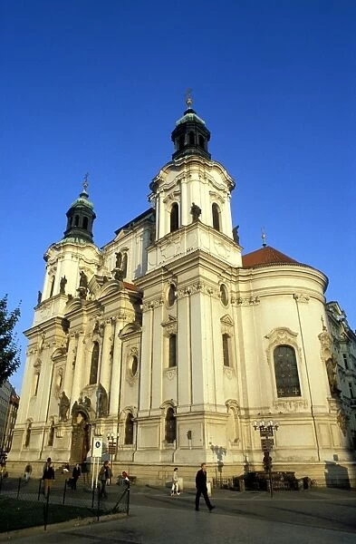 Exterior of Baroque St. Nicholas Church, Old Town Square, Stare Mesto, Prague