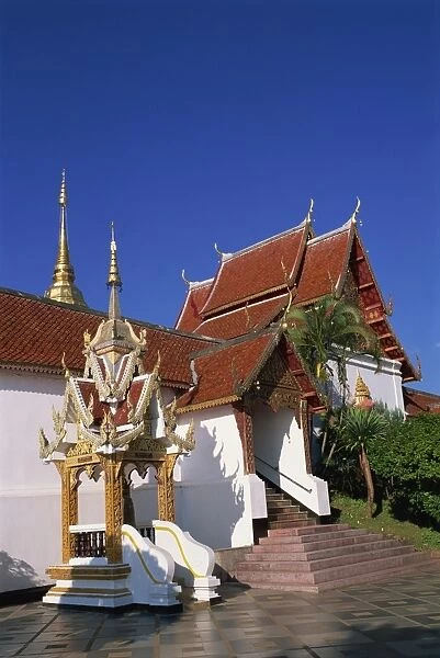 Exterior of the Buddhist Doi Suthep temple (Wat Phra That Doi Suthep)