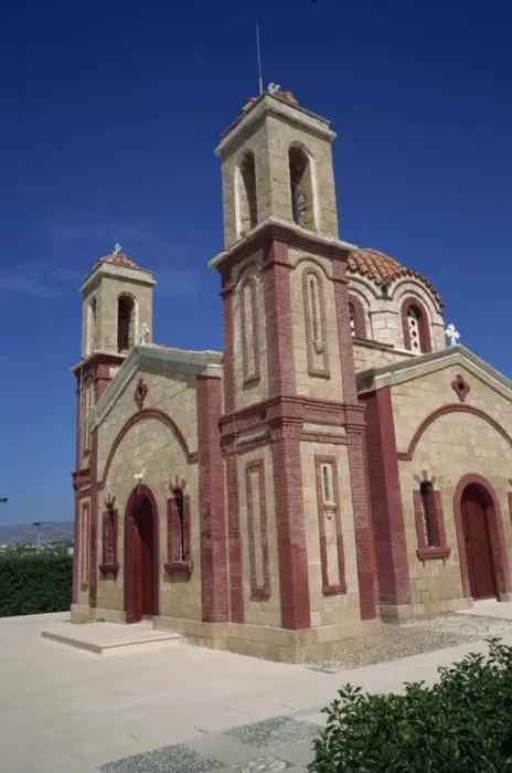 Framed Print : Exterior of Christian church, St. Georges Church at Paphos on the west of the island Framed Print : Exterior of Christian church, St. Georges Church at Paphos on the west of the island