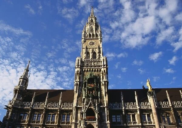 Exterior and Clock Tower of the Neues Rathaus, Munich, Bavaria, Germany