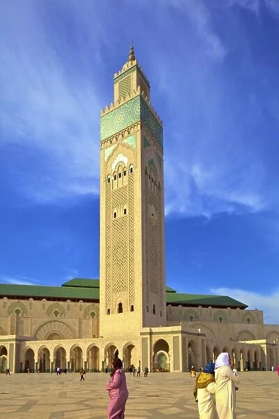 Exterior of Hassan ll Mosque, Casablanca, Morocco, North Africa, Africa