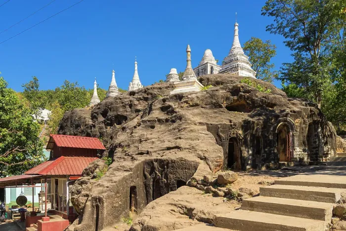 Framed Print : Exterior of Hpo Win Daung Caves (Phowintaung Caves), Monywa, Myanmar (Burma), Asia Framed Print : Exterior of Hpo Win Daung Caves (Phowintaung Caves), Monywa, Myanmar (Burma), Asia