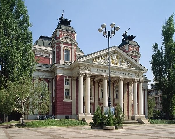 Exterior of the Ivan Vasoz National Theatre in Sofia, Bulgaria, Europe