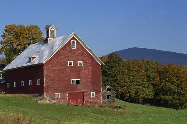 Exterior of a large barn