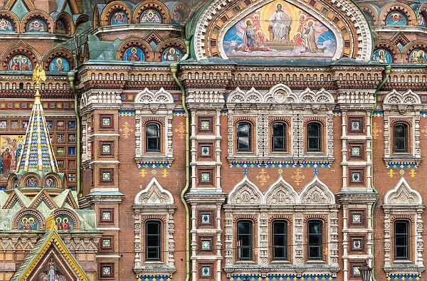 The exterior mosaic of the Church of the Savior on Spilled Blood (Tserkov Spasa na Krovi)