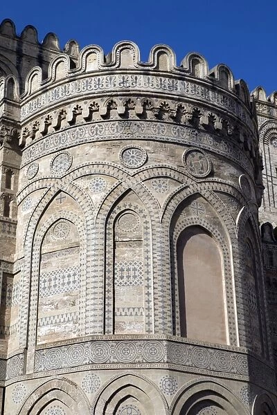 Detail of exterior of the Norman Cattedrale (cathedral), Palermo, Sicily, Italy, Europe