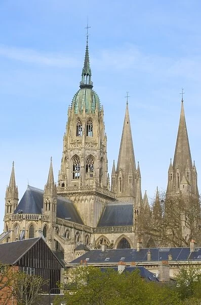 Exterior of Notre Dame Cathedral, dating from the 12th century, Bayeux