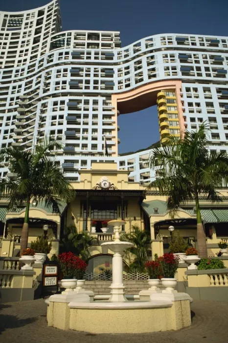 Framed Print : Exterior of the Repulse Bay luxury apartments noted for their unusual architecture in Hong Kong Framed Print : Exterior of the Repulse Bay luxury apartments noted for their unusual architecture in Hong Kong