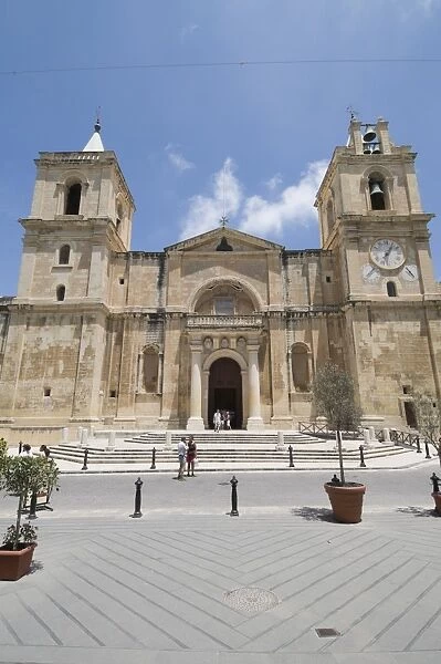 Front exterior of St. Johns Co-Cathedral, Valletta, Malta, Europe