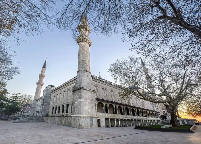 Framed Print : Exterior of Sultanahmet Camii (Blue Mosque) at sunrise, UNESCO World Heritage Site, Istanbul, Turkey, Europe
