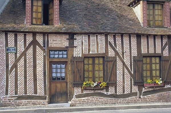 Exterior of timbered house, La Maison de Foussydoire in the Sologne Region in Loire
