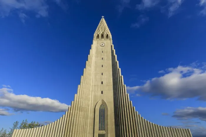 Framed Print : Exterior view of Hallgrimskirkja, the largest Lutheran church in Reykjavik, blue sky Framed Print : Exterior view of Hallgrimskirkja, the largest Lutheran church in Reykjavik, blue sky