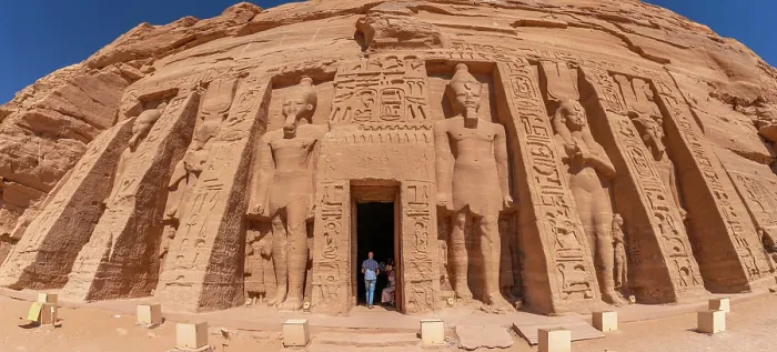Framed Print : Exterior view of massive sculptures at the Temple of Hathor, Abu Simbel Temple next to Lake Nasser, Temple of the Pharaohs, Ramses II, Nubia, Egypt, Africa Framed Print : Exterior view of massive sculptures at the Temple of Hathor, Abu Simbel Temple next to Lake Nasser, Temple of the Pharaohs, Ramses II, Nubia, Egypt, Africa