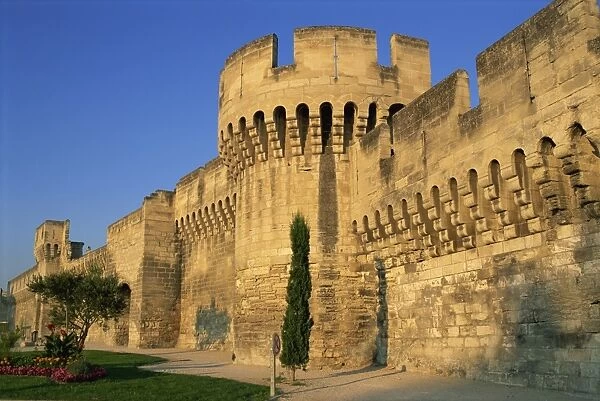 Exterior view of the ramparts (battlements), city walls, Avignon, Vaucluse