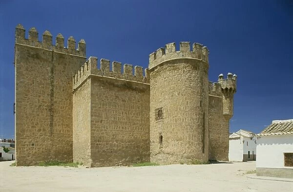 Exterior of the walls of the castle of Orgaz in Toledo