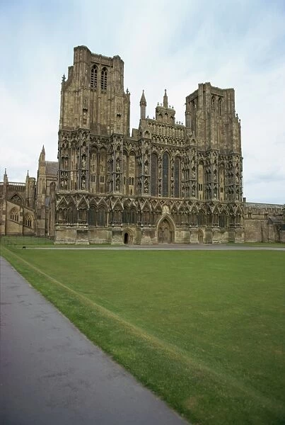 Exterior, Wells Cathedral, Somerset, England, United Kingdom, Europe