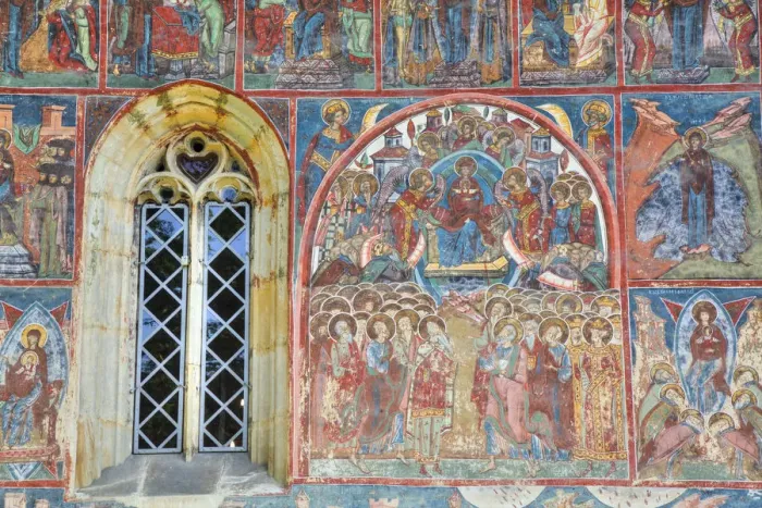 Framed Print : External Frescoes, Humor Monastery, 1530, UNESCO World Heritage Site, Manastirea Humorului Framed Print : External Frescoes, Humor Monastery, 1530, UNESCO World Heritage Site, Manastirea Humorului