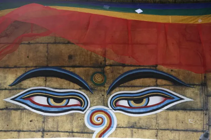 Framed Print : The eyes of Buddha on Swayambhunath Temple (Monkey Temple), UNESCO World Heritage Site Framed Print : The eyes of Buddha on Swayambhunath Temple (Monkey Temple), UNESCO World Heritage Site