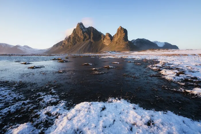 Framed Print : Eystrahorn mountain in winter, South Iceland, Iceland, Europe Framed Print : Eystrahorn mountain in winter, South Iceland, Iceland, Europe