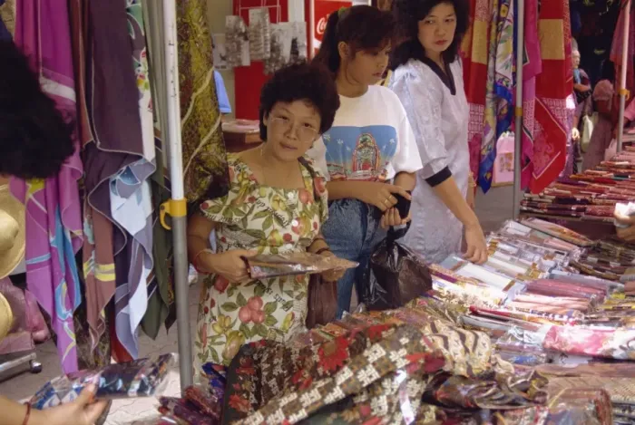 Framed Print : Fabric stall Framed Print : Fabric stall