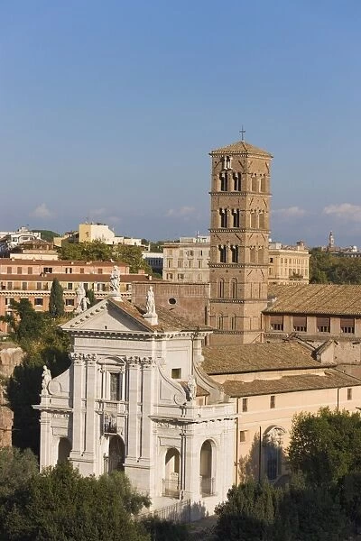 Facade and Campanile of Santa Francesca Romana, Roman Forum, Rome, Lazio, Italy, Europe