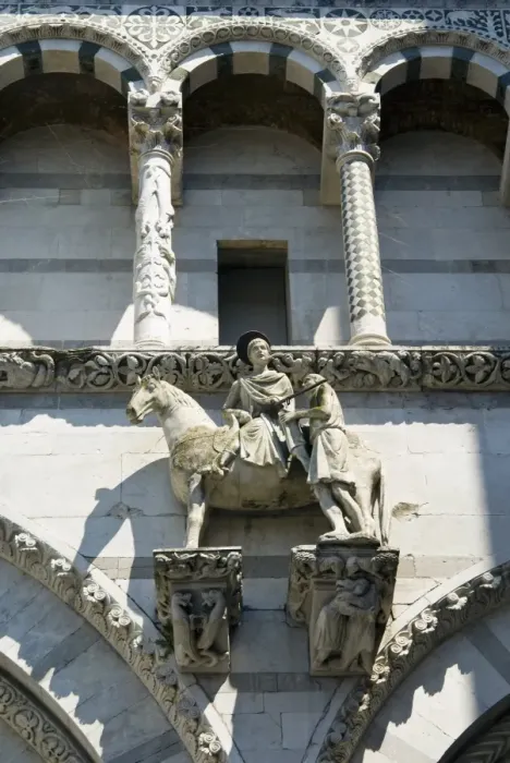Framed Print : Detail of facade, Church of San Martino, Lucca, Tuscany, Italy, Europe