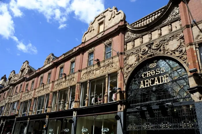 Framed Print : Facade of Cross Arcade, Leeds, West Yorkshire, England, United Kingdom, Europe Framed Print : Facade of Cross Arcade, Leeds, West Yorkshire, England, United Kingdom, Europe