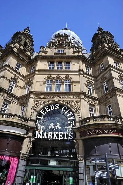 Facade of Leeds Markets, Leeds, West Yorkshire, England, United Kingdom, Europe