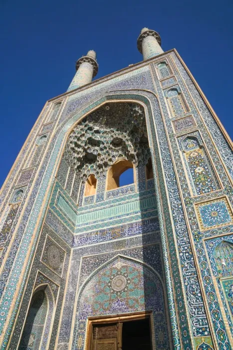 Framed Print : Facade and minarets, Jameh Mosque, Yazd, Iran, Middle East Framed Print : Facade and minarets, Jameh Mosque, Yazd, Iran, Middle East