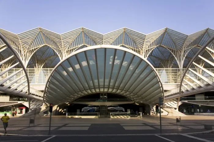 Framed Print : The facade of the Oriente railway station, built for the Expo 98, in Lisbon Framed Print : The facade of the Oriente railway station, built for the Expo 98, in Lisbon