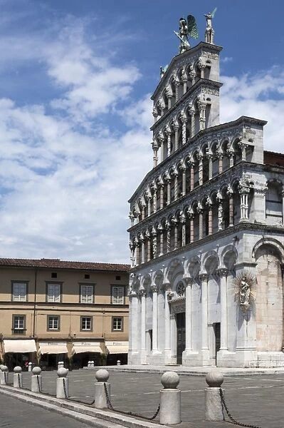 Facade of San Michele, Lucca, Tuscany, Italy, Europe