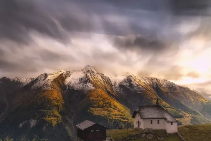 Framed Print : Fairy tale landscape during the autumn sunset over Bettmeralp, canton of Valais, Swiss Framed Print : Fairy tale landscape during the autumn sunset over Bettmeralp, canton of Valais, Swiss