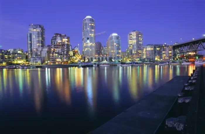 Framed Print : False Creek, night skyline, Vancouver, British Columbia (B. C. ), Canada, North America Framed Print : False Creek, night skyline, Vancouver, British Columbia (B. C. ), Canada, North America