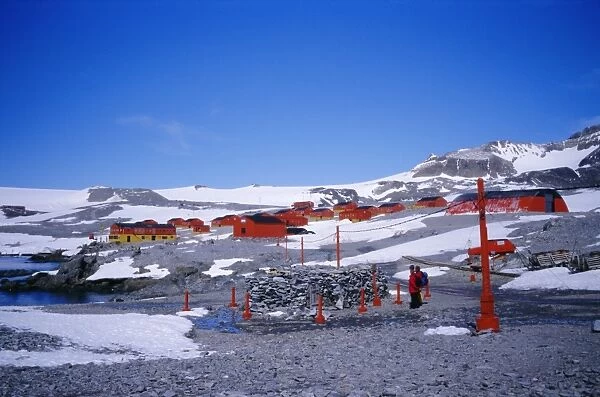 A family community, Argentine Esperanza base, Antarctic Peninsula, Antarctica