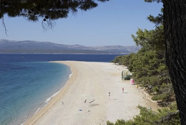 The famous beach Zlatni Rat in Bol, Brac, Croatia