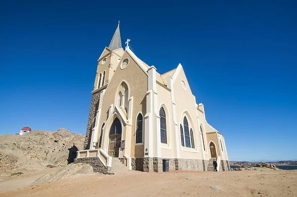 Famous Felsenkirche, a colonial church, Luderitz, Namibia, Africa