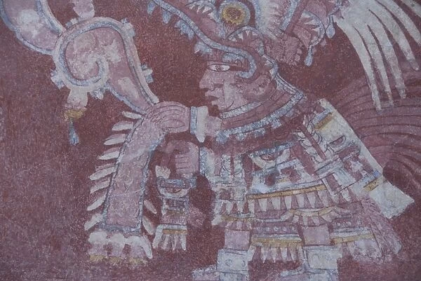 The most famous fresco at Teotihuacan, showing the Rain God Tlaloc being attended to by priest