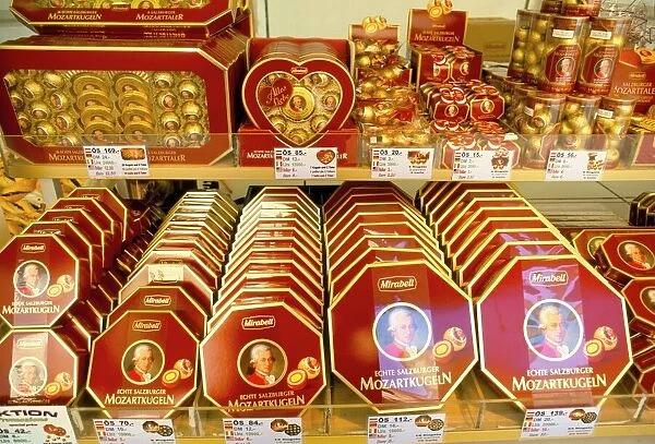 Famous Mozart chocolates, Salzburg, Austria, Europe