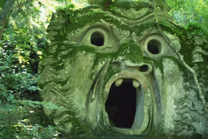 Framed Print : Fantastic statue in the Monster Park, Bomarzo, Lazio, Italy, Europe Framed Print : Fantastic statue in the Monster Park, Bomarzo, Lazio, Italy, Europe