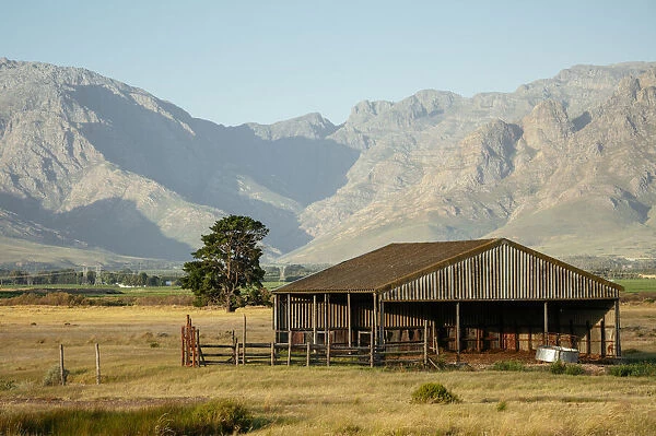Farm building near Worcester, Western Cape, South Africa, Africa