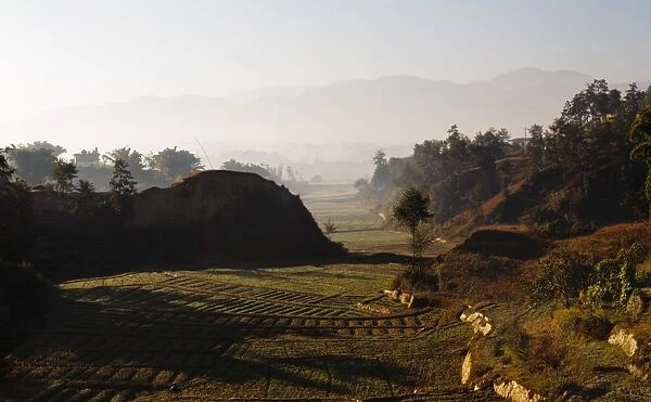 Farm land. Kathmandu valley, Bagmati, Nepal, Asia