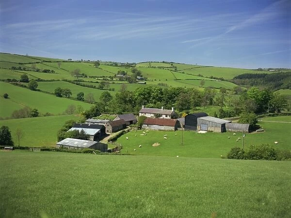 Farm near Clun, Shropshire, England, United Kingdom, Europe