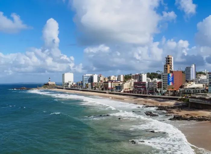 Framed Print : Farol da Barra Beach, elevated view, Salvador, State of Bahia, Brazil, South America Framed Print : Farol da Barra Beach, elevated view, Salvador, State of Bahia, Brazil, South America