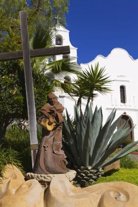 Framed Print : Father Junipero Serra statue, Mission Basilica San Diego de Alcala, San Diego Framed Print : Father Junipero Serra statue, Mission Basilica San Diego de Alcala, San Diego