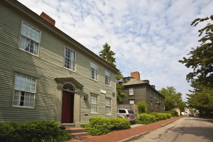 Framed Print : Federal style John Langley House dating from 1807, one of the Newport Historic Houses Framed Print : Federal style John Langley House dating from 1807, one of the Newport Historic Houses