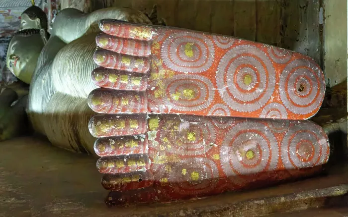 Framed Print : Feet of Buddha figure inside Dambulla cave Buddhist temple complex, UNESCO World Heritage Site, Sri Lanka, Asia Framed Print : Feet of Buddha figure inside Dambulla cave Buddhist temple complex, UNESCO World Heritage Site, Sri Lanka, Asia