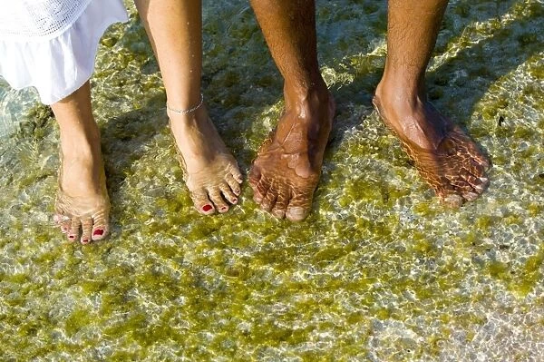 Feet in sea water