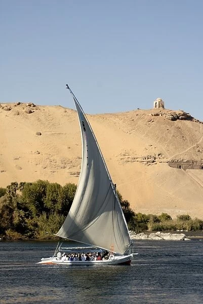 Felucca on the River Nile, Aswan, Egypt, North Africa, Africa