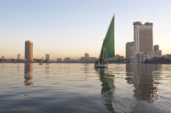 A felucca on the River Nile, Cairo, Egypt, North Africa, Africa