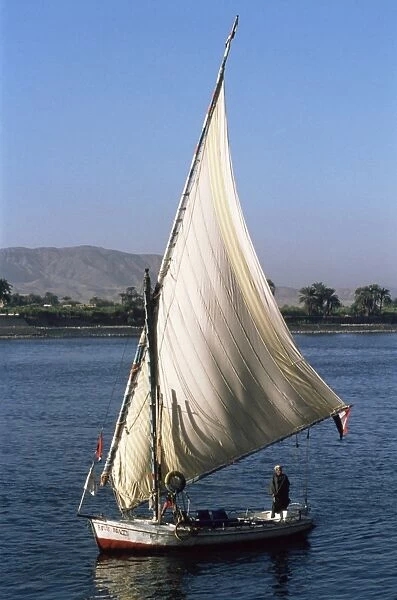 Felucca on the River Nile, Egypt, North Africa, Africa